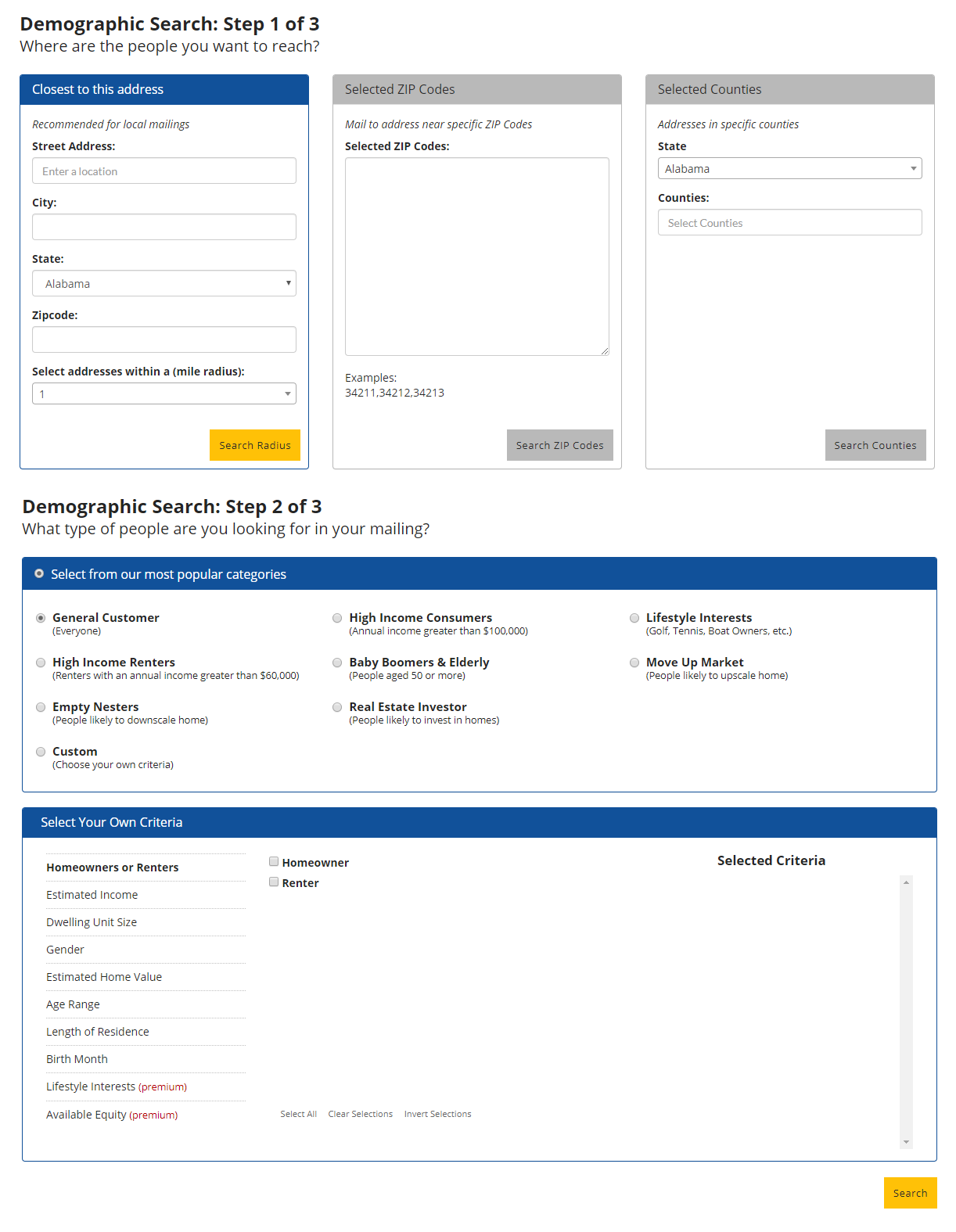 Demographic List Example